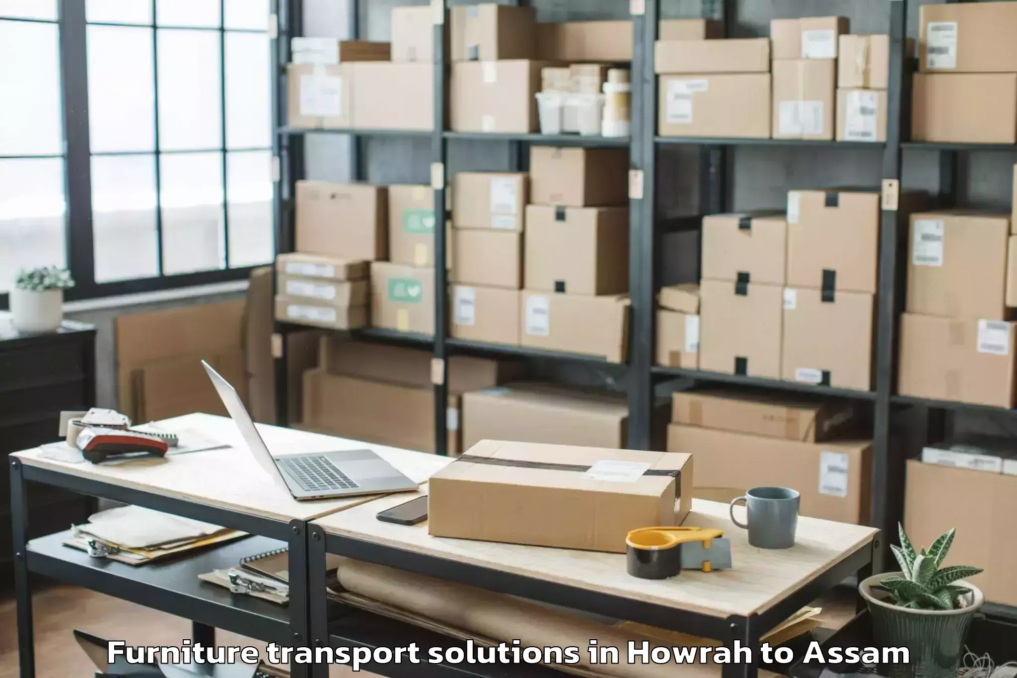 Reliable Howrah to Dhing Town Furniture Transport Solutions